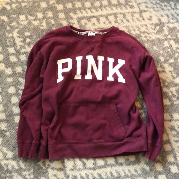 PINK Victoria's Secret Tops - Pink Sweatshirt. Burgundy. Size M
